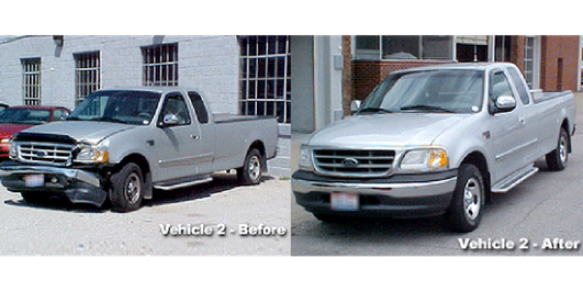Truck before and after